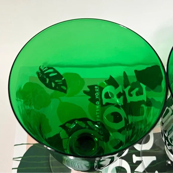 2 Lenox Holiday Gems Emerald Green All Purpose Wine Glass 8879547 Goblet Gift - Picture 12 of 13